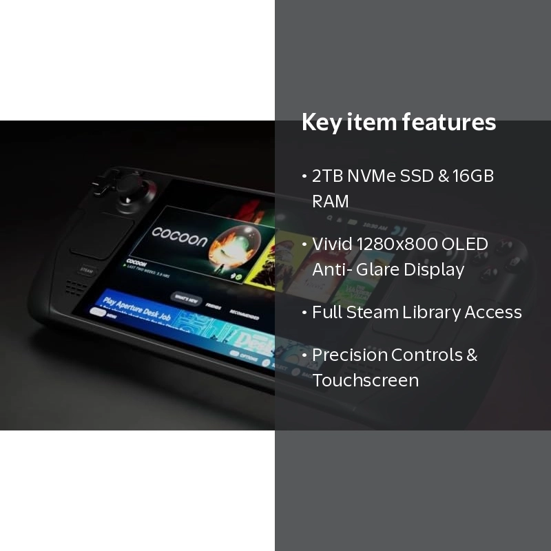 Valve Steam Deck 2TB Handheld Gaming Console with Case, 16GB RAM