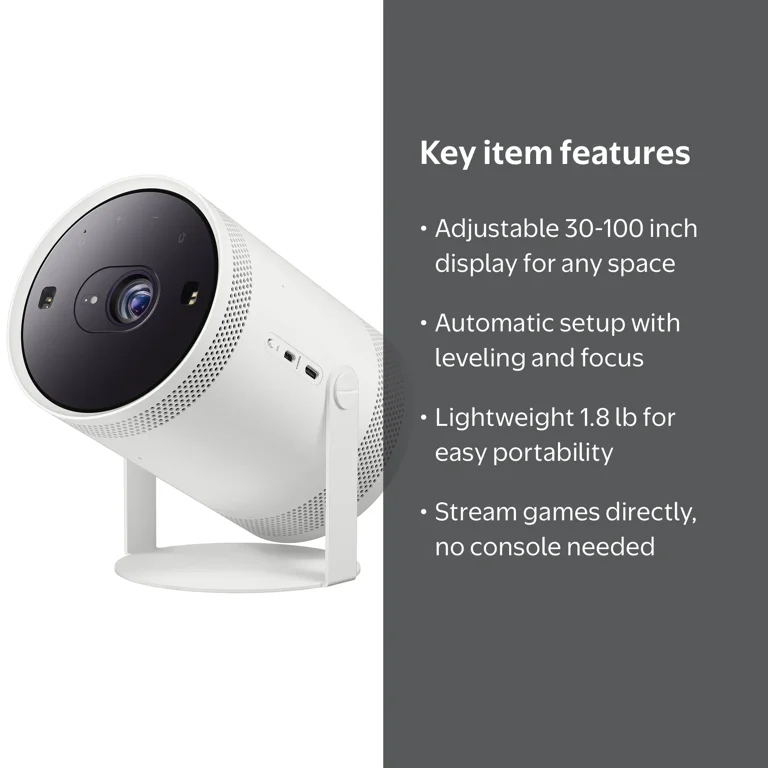 Samsung, Portable Smart Projector, SP-LFF3CLAXXZA, 30 to 100 inch