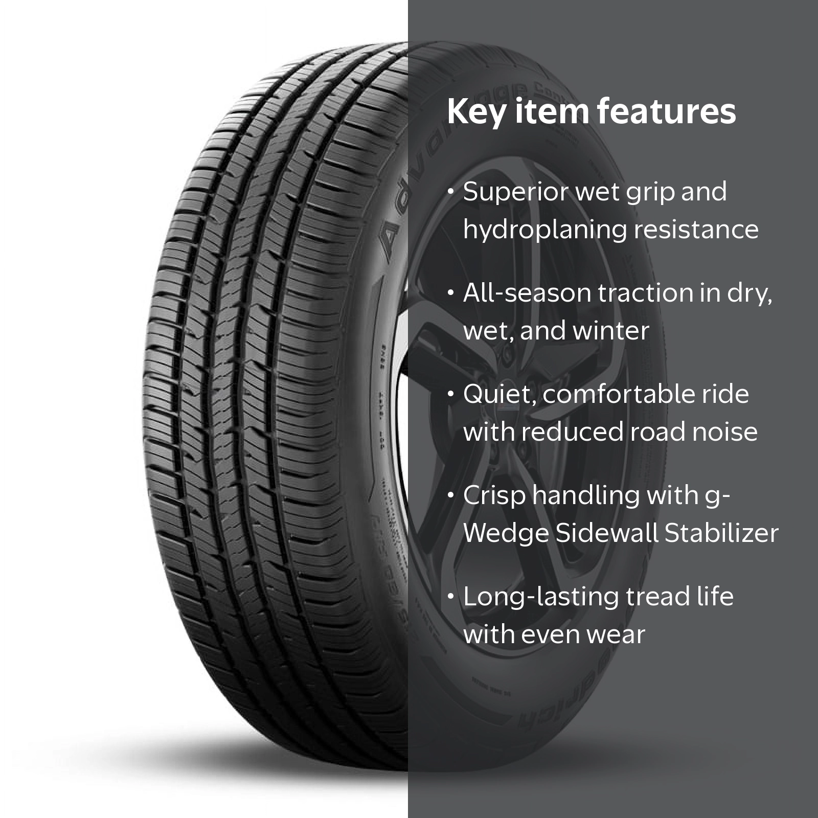 BFGoodrich, Passenger Tire, 205/60R16 92V, All Season Traction