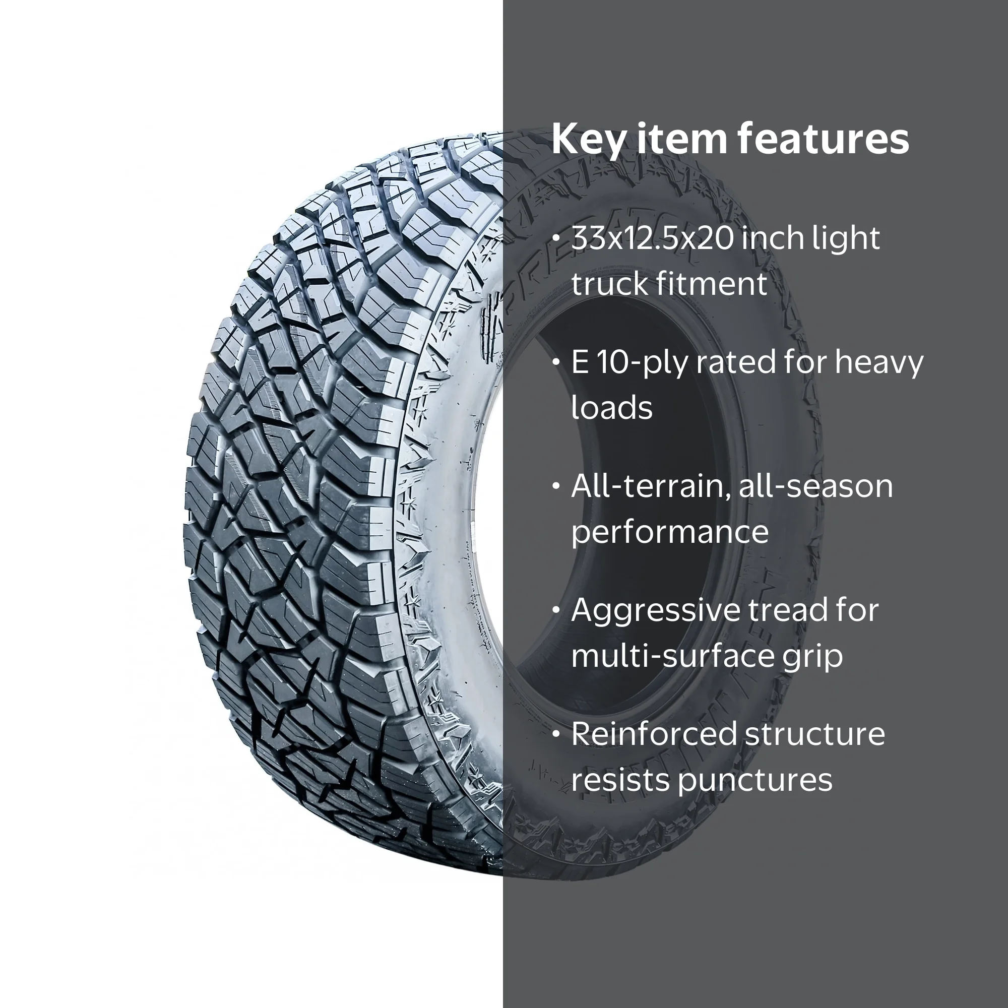 Predator New Mutant X-AT 33X12.50R20 114Q E 10 Ply a/t All Terrain