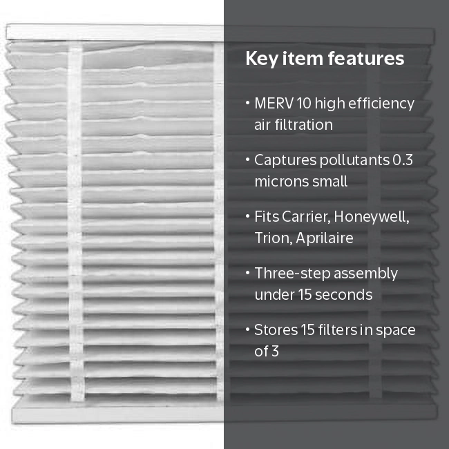 Carrier & Bryant EXPXXFIL0016 EZ Flex Air Filter, 16x25x5, MERV 10
