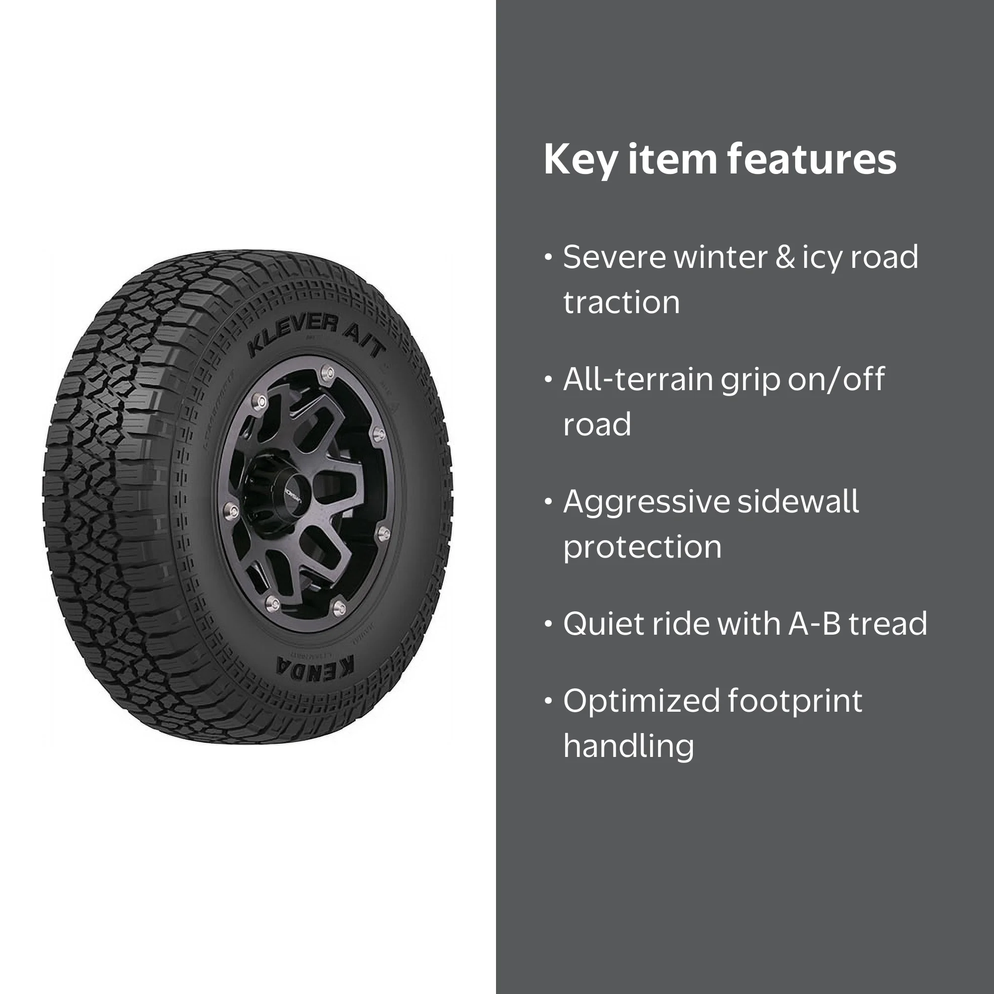 Kenda Klever A/T2 KR628 All Terrain 265/60R18 114T XL Light Truck