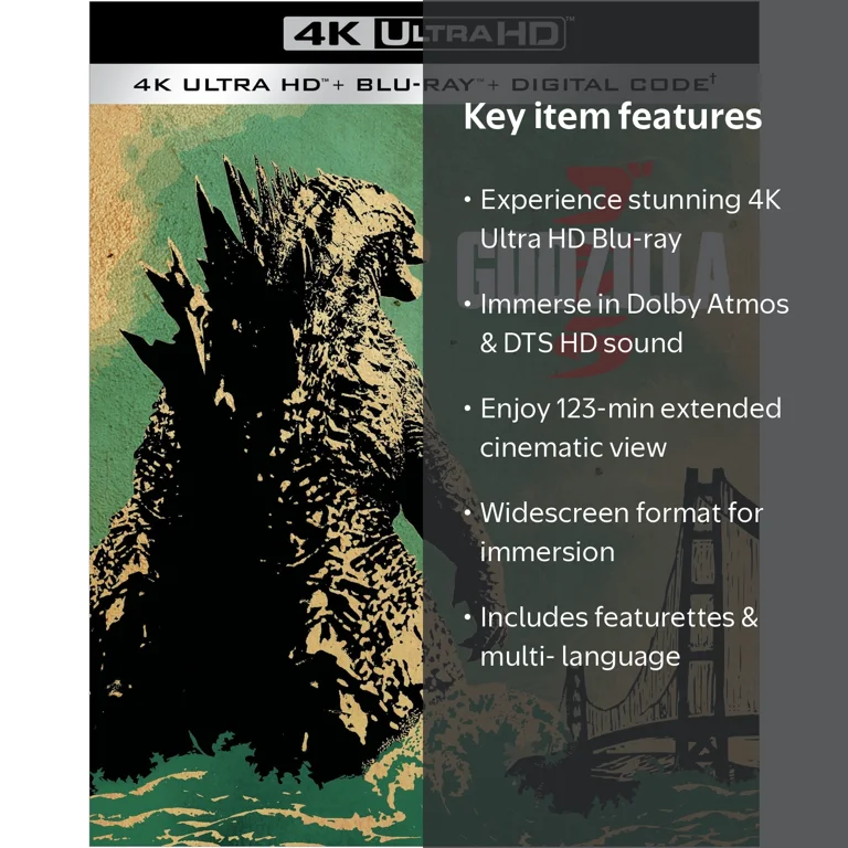 SDS, Godzilla 4K Ultra HD Blu-ray, Includes Digital Movie
