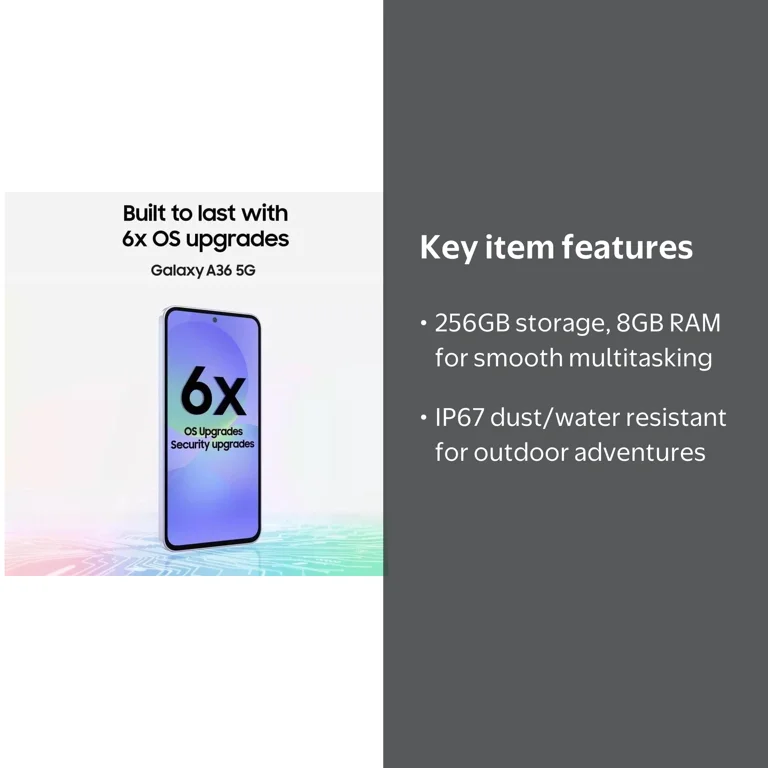 Samsung Galaxy A36 5G AI Smartphone 256GB 8GB RAM Dual Sim Android