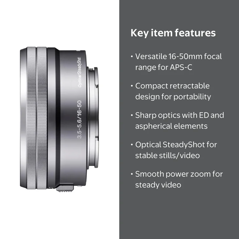 Sony Mirrorless Camera Lens - E PZ (16-50mm) f/3.5-5.6 OSS Lens