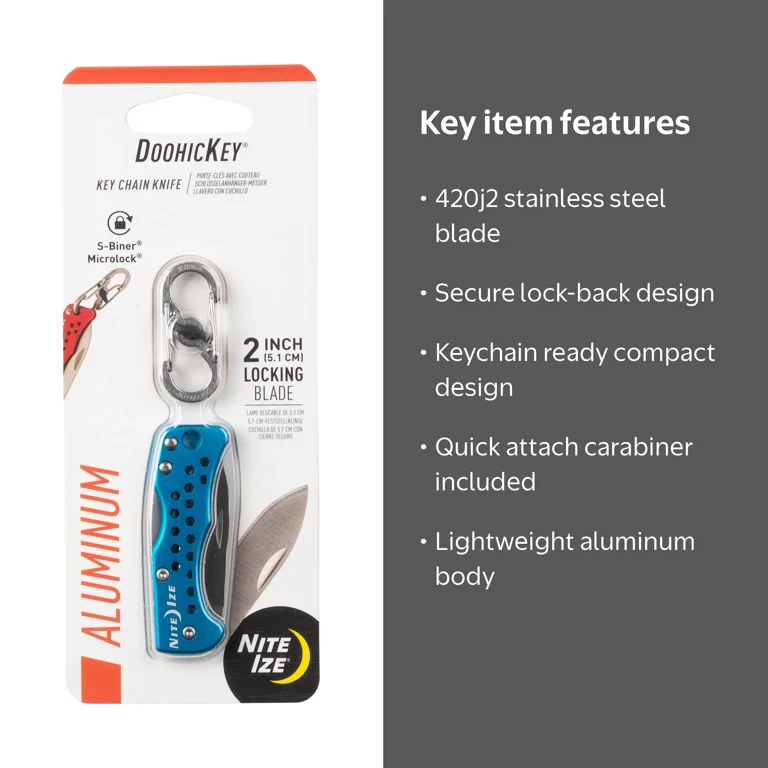 Nite Ize DoohicKey Key Chain Knife, Folding Pocket Knife for