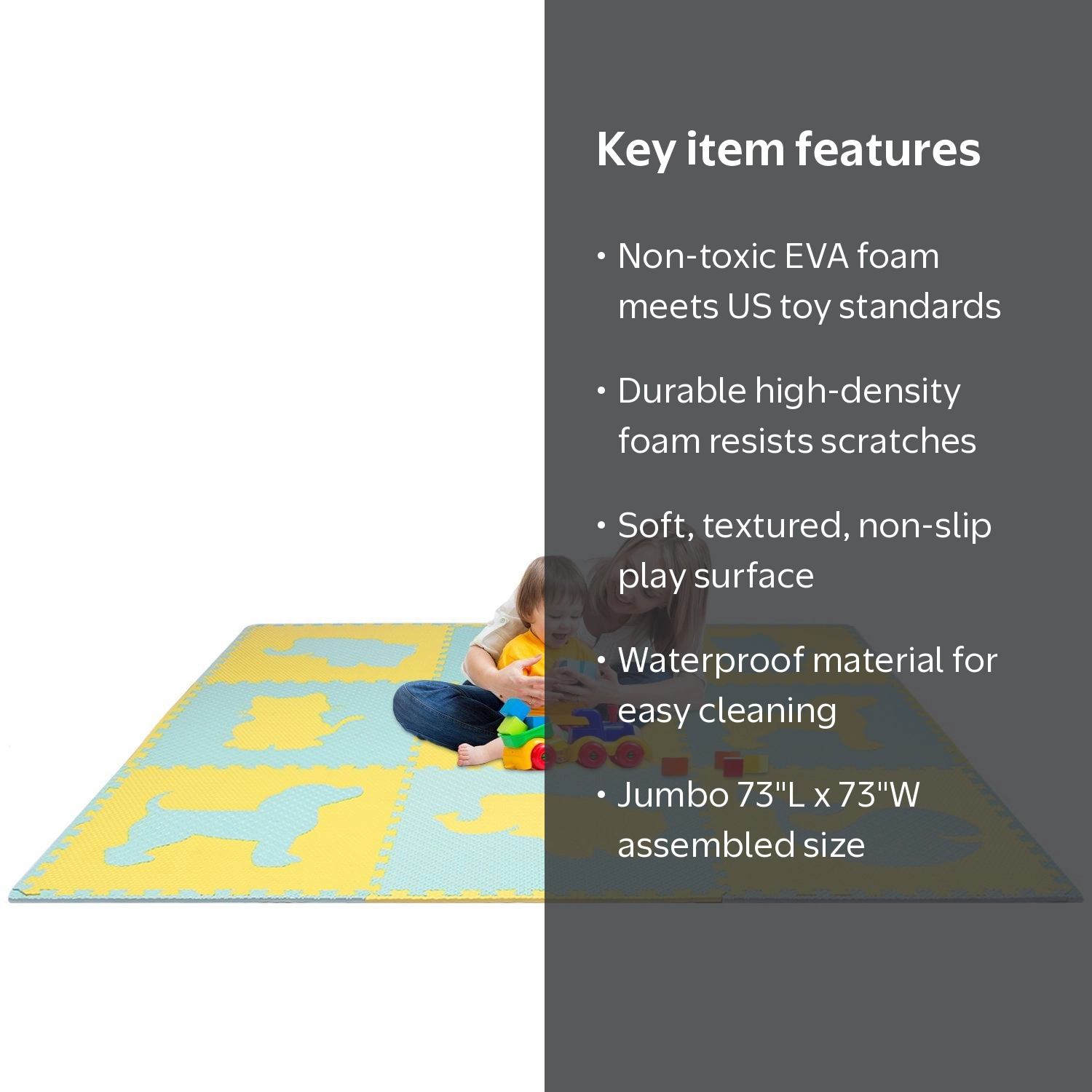 New Kids Puzzle Exercise Play Mat With Textures and Borders Blue New Kids Puzzle Exercise Play Mat With Textures and Borders Blue