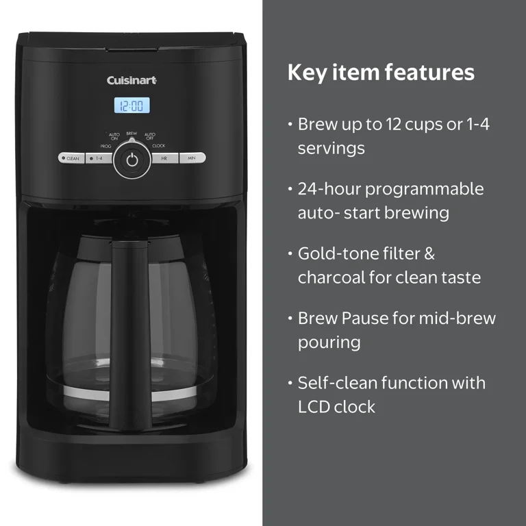 Cuisinart, 12 Cup Programmable Coffeemaker, Auto Water Filter