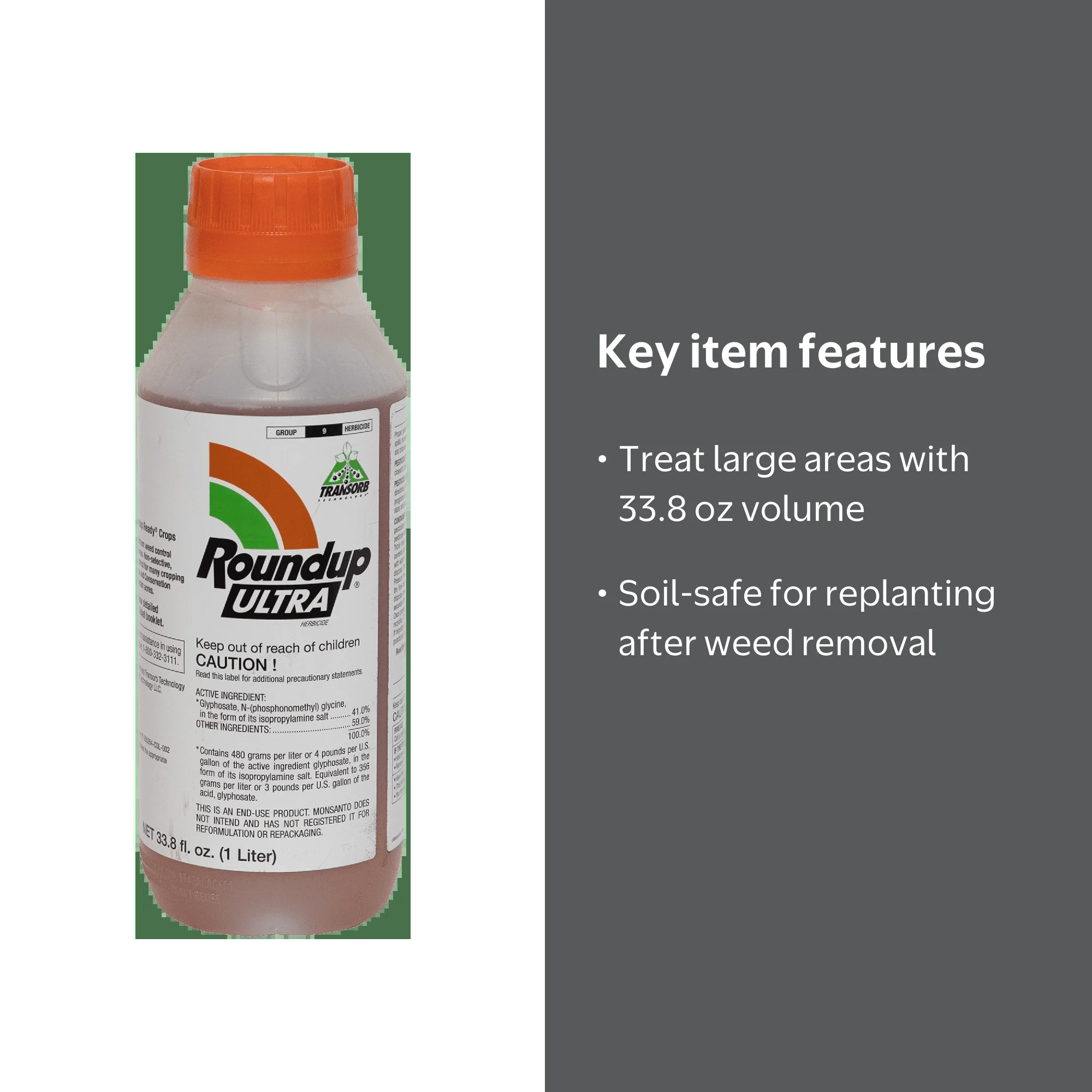 Roundup Ultra Concentrate Weed & Grass Killer Herbicide 33.8 oz -  Walmart.com