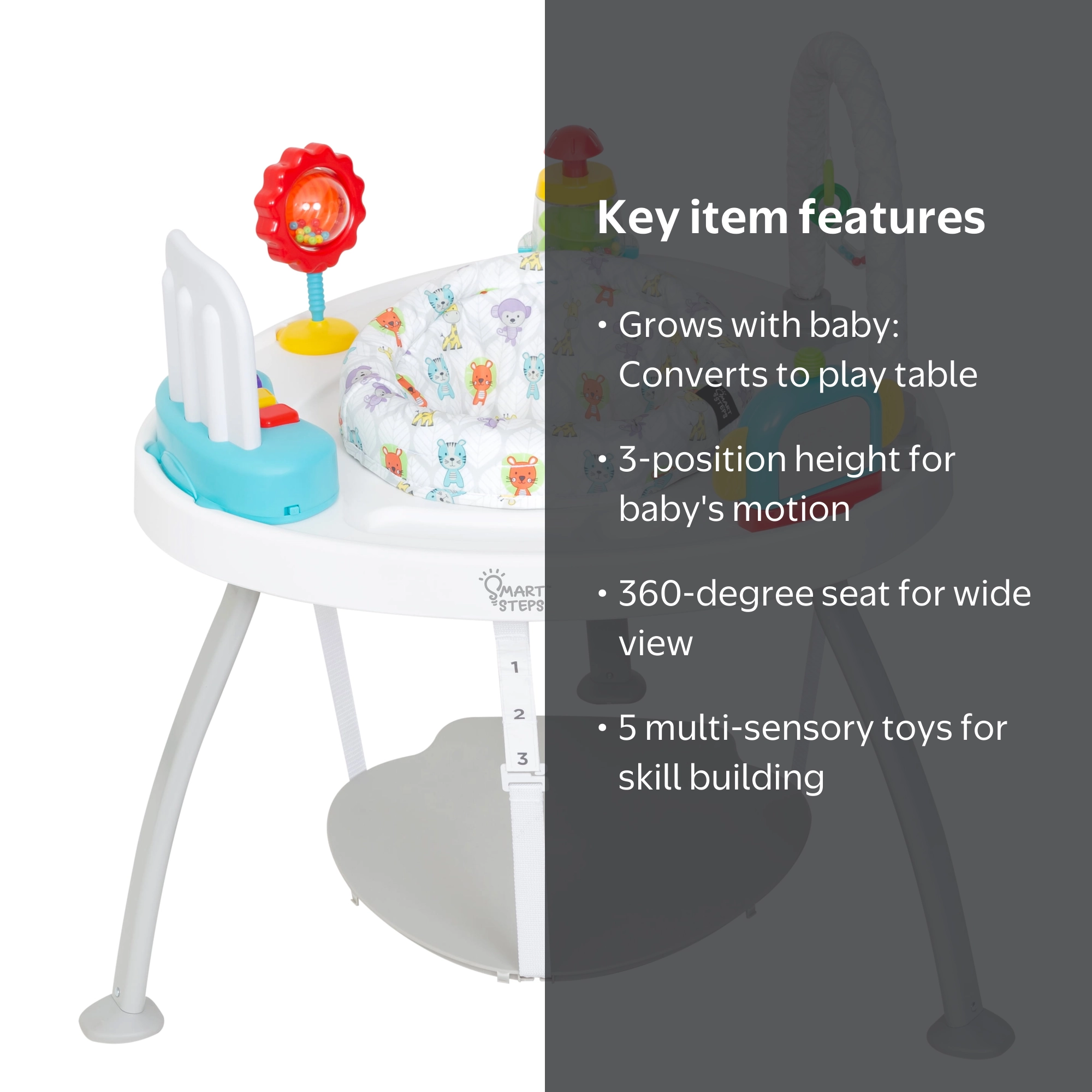 Baby Trend Smarts Steps 3-in-1 Bounce N‚Äô Play Activity Center +