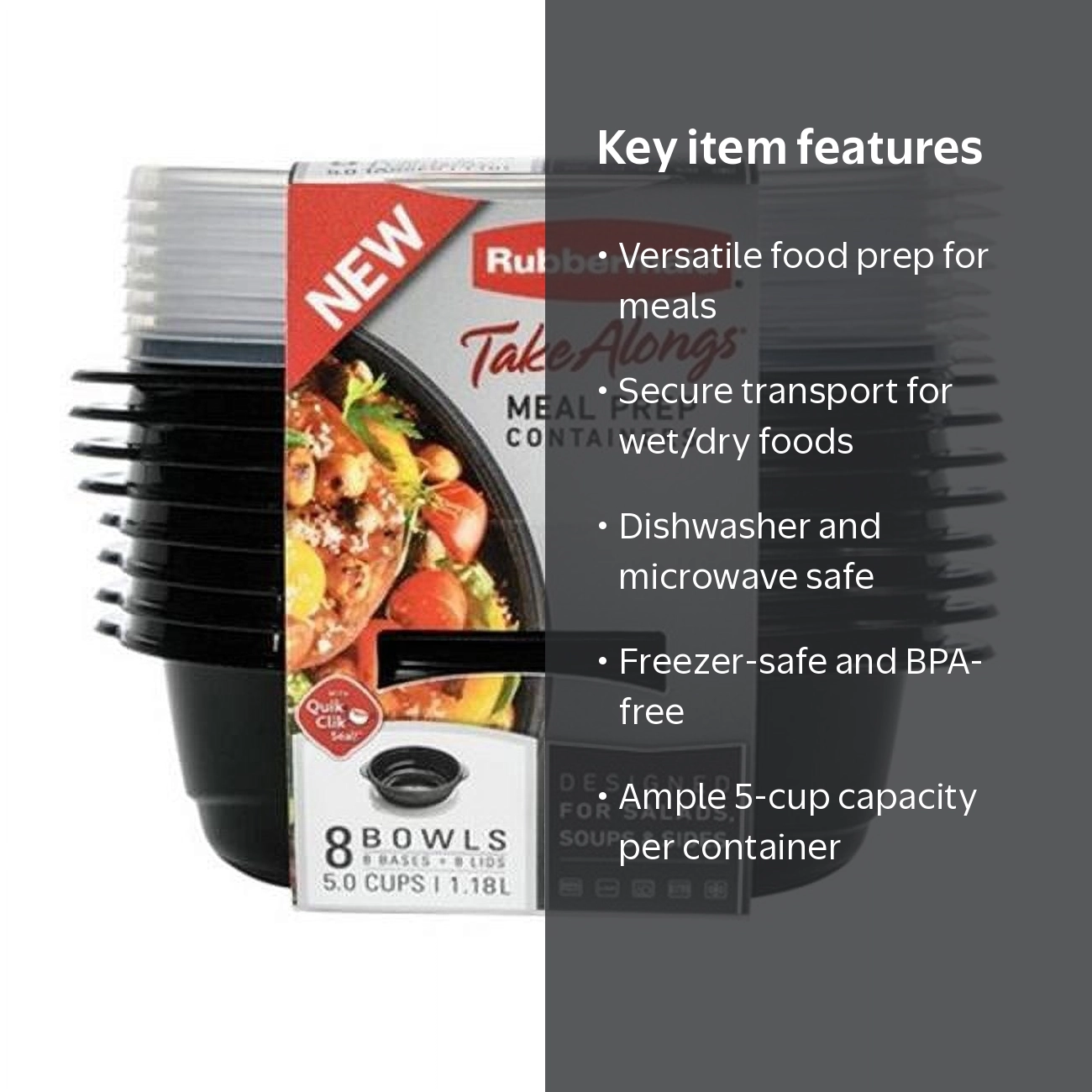 Rubbermaid, Food Storage Container, 5 Cup Pack of 8 - Walmart.com