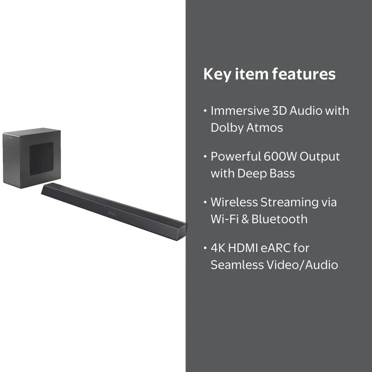 Philips B8905 Soundbar for TV, 3.1.2 Channel, Dolby Atmos