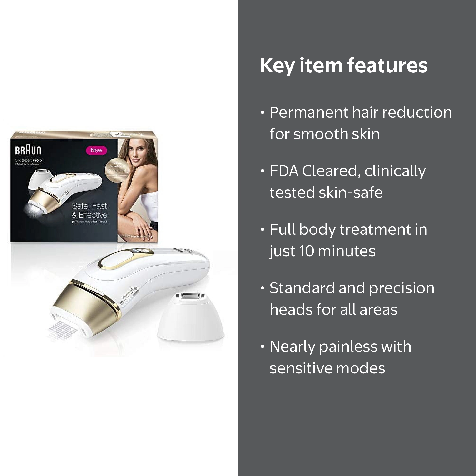 Braun SILK-EXPERT PRO 5 Intense IPL Hair Removal for Face and Body