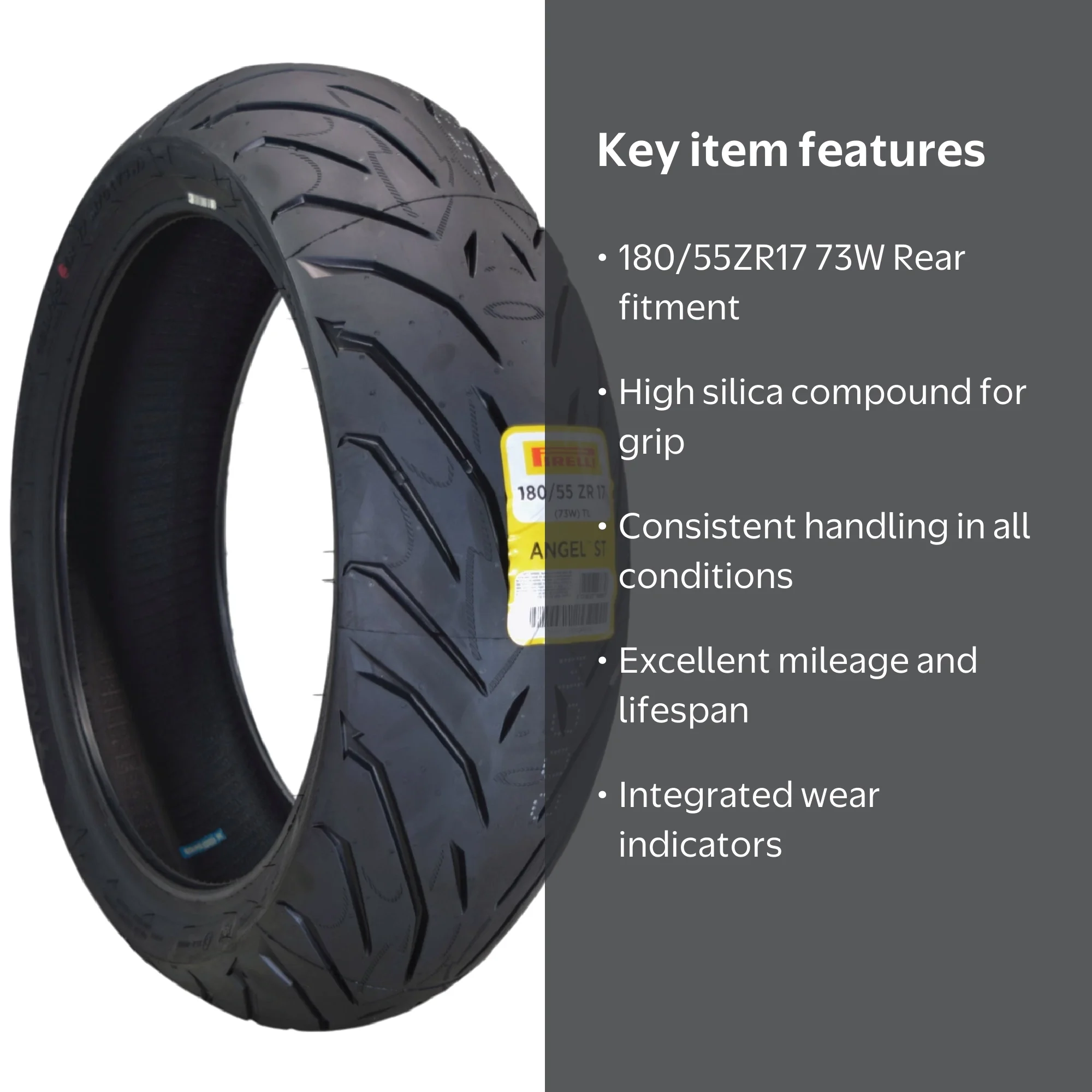 Pirelli Angel ST Sport Touring Motorcycle Tire - 180/55ZR17 Rear