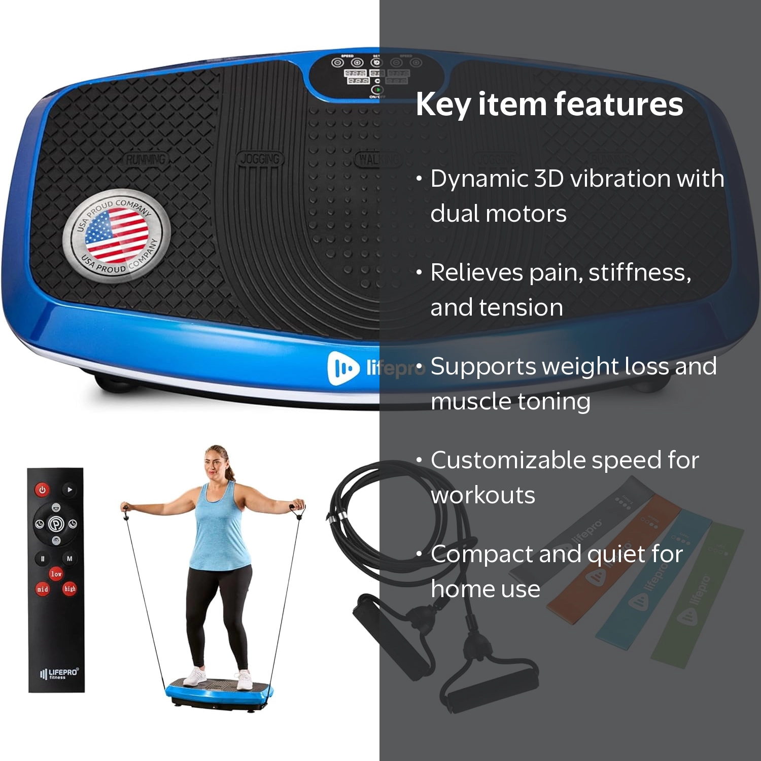 Lifepro Turbo 3D Vibration Plate Exercise Machine with Dual Motors