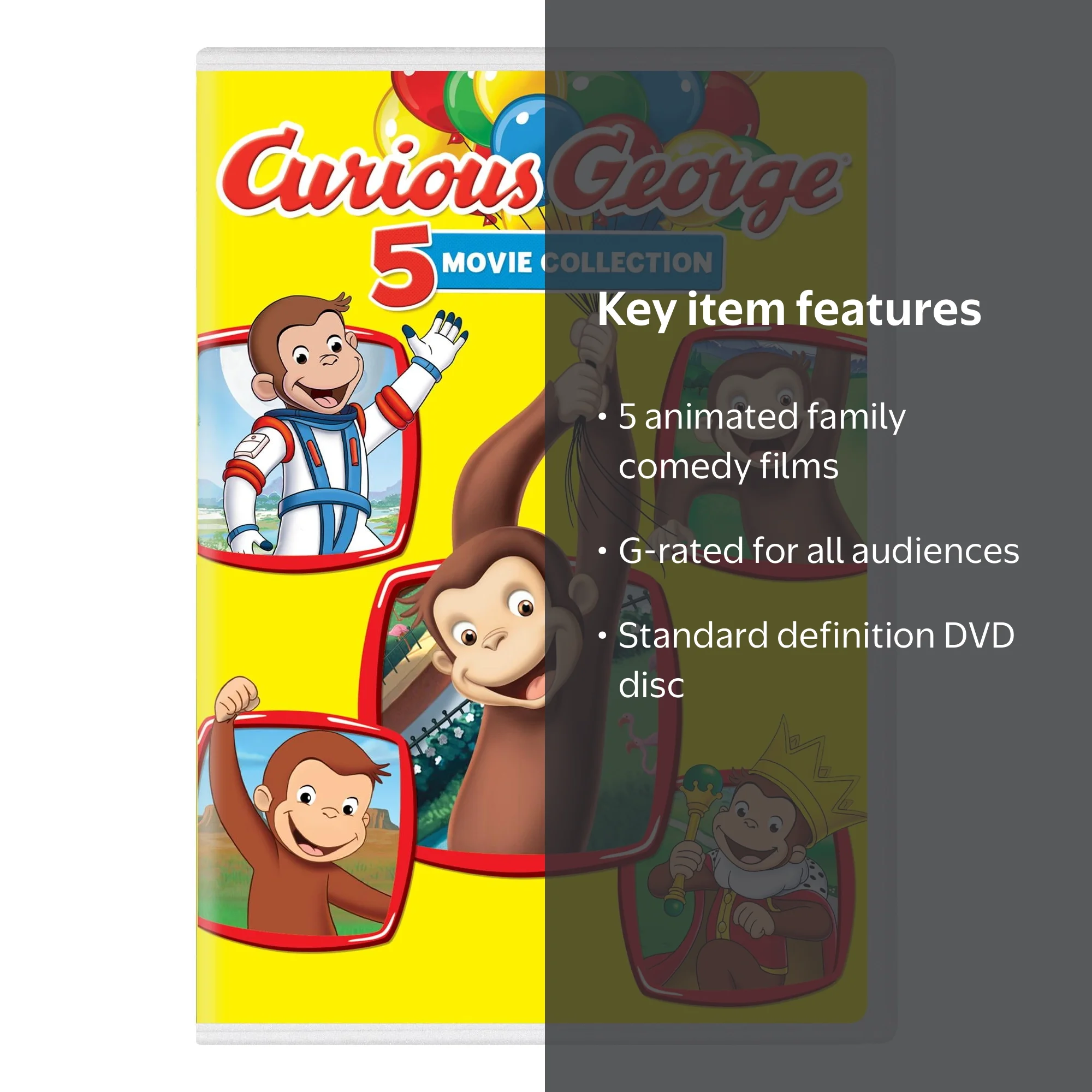 Curious George: 5-Movie Collection DVD with Adventure and Family
