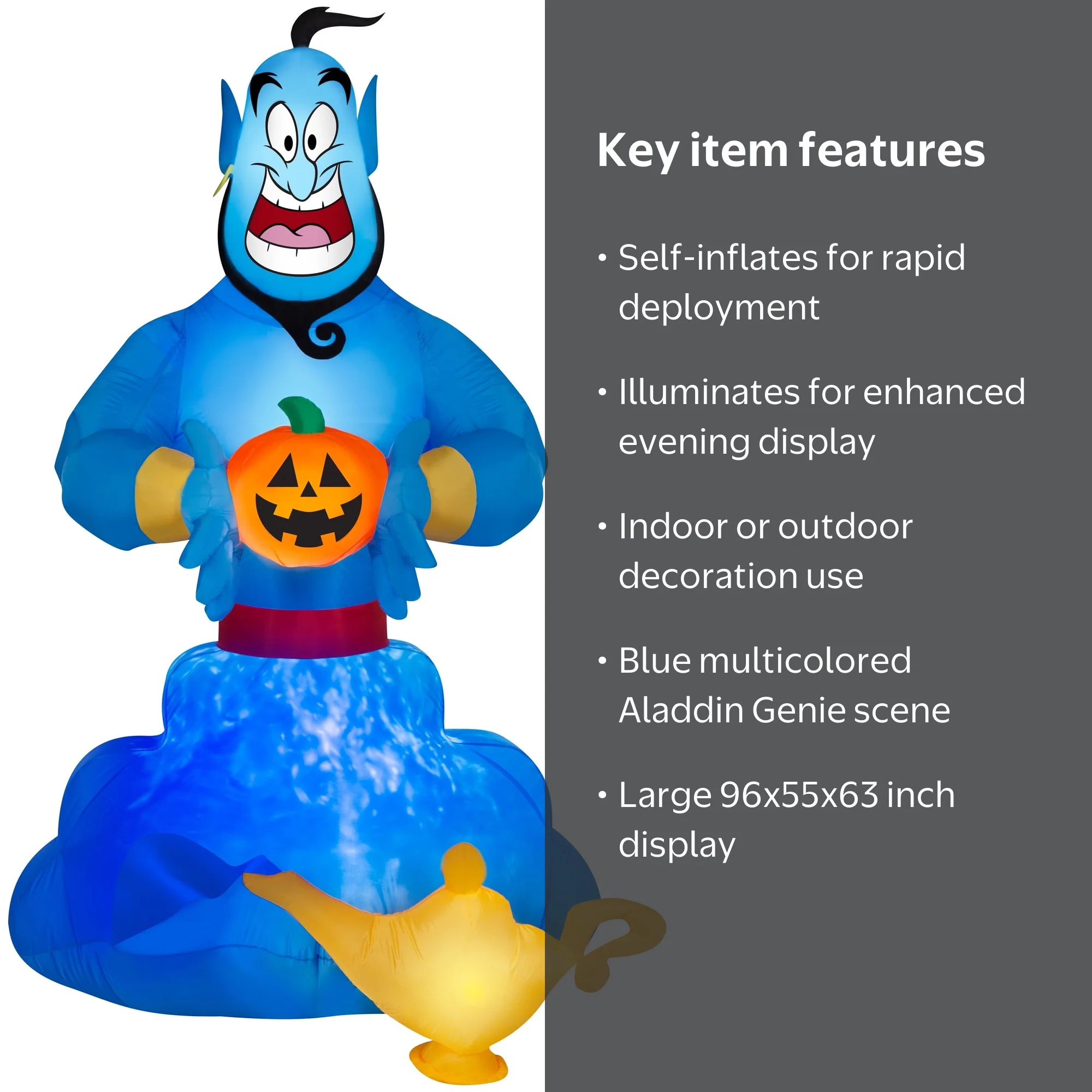 Gemmy Projection Airblown Inflatable Kaleidoscope Aladdin Genie