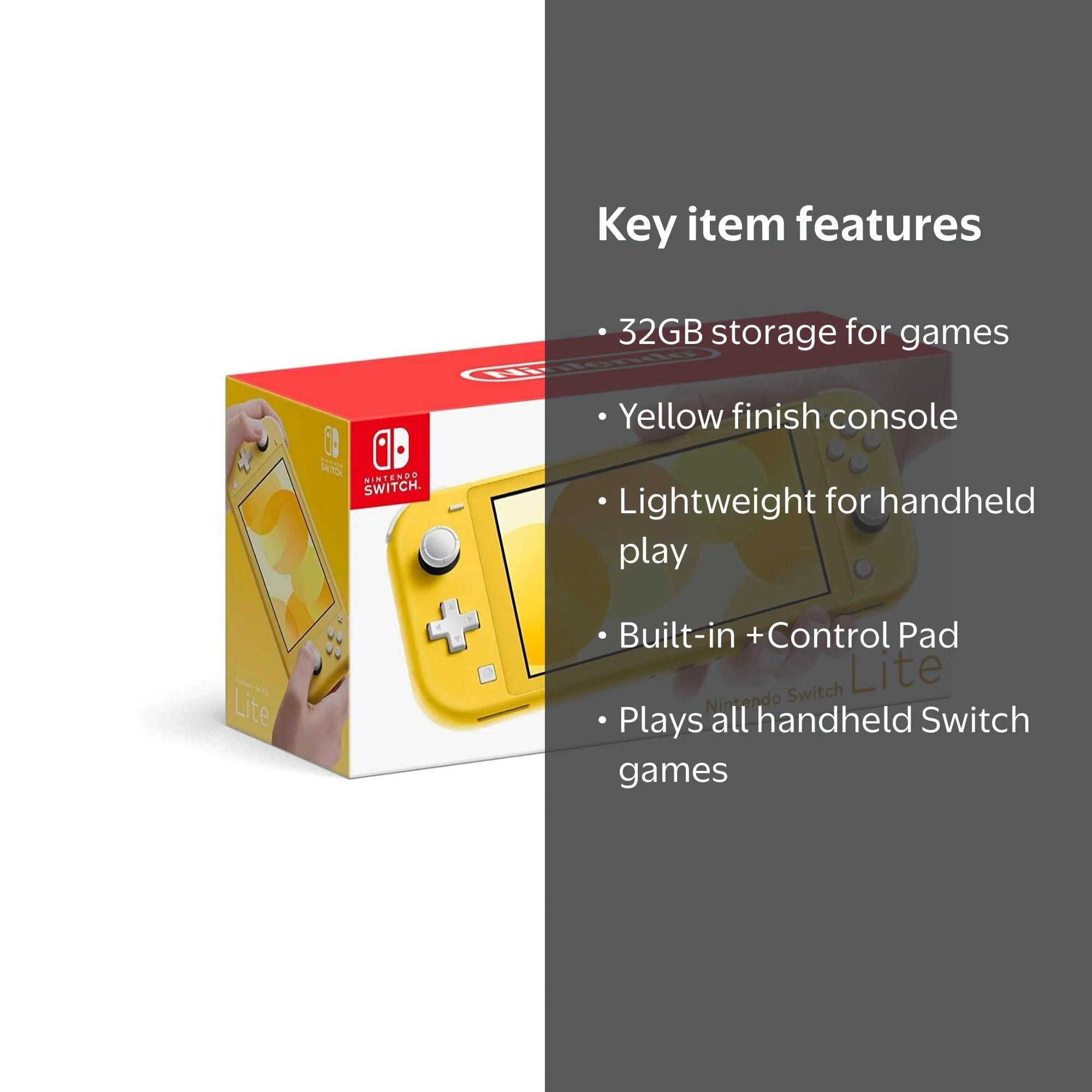Nintendo Switch Lite Console, Yellow, 32GB, Compact Handheld