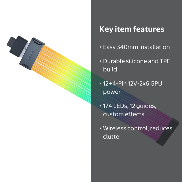 Lian-Li, GPU Power Extension Cable, Wireless 12+4-Pin, RGB