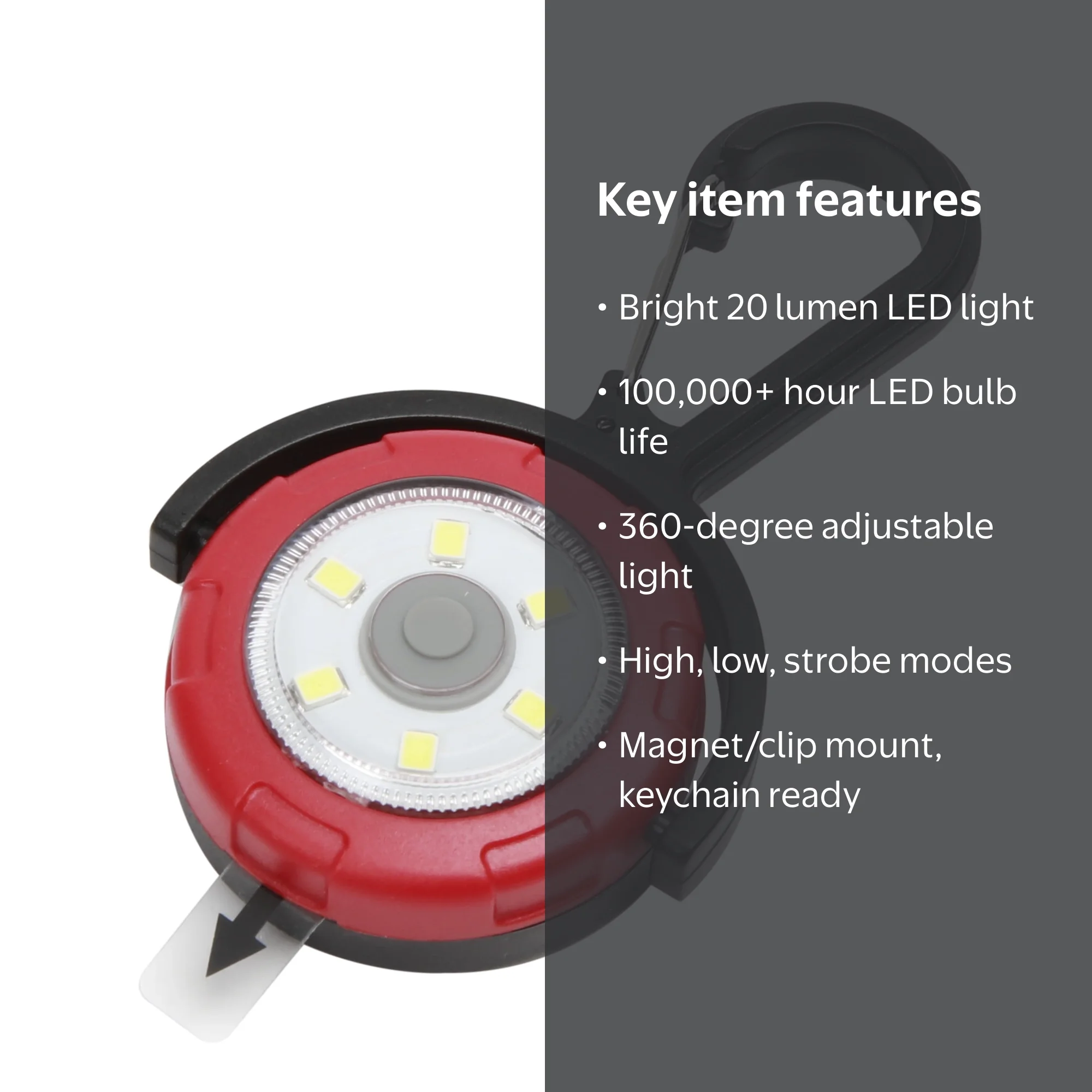 Hyper Tough 20 Lumen LED Keychain Flashlight, Multi Settings and