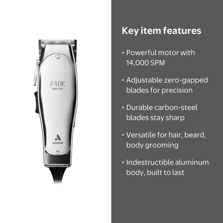 Andis, Fade Master Hair Clipper, 01820, Adjustable Carbon Steel