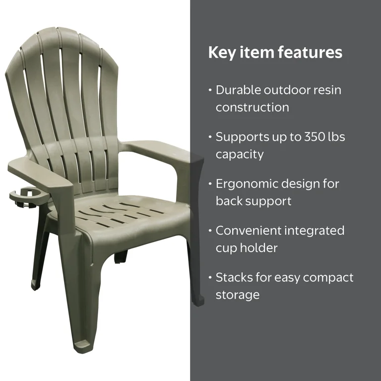 2 pack) Adams Big Easy Resin Adirondack Chair For Indoor and
