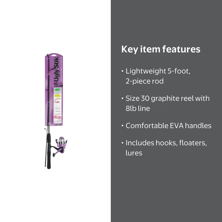 ladies ugly stik casting rod COMPLETE SPINNING KIT  POP Fishing & Marine featuring 35% more graphite than Ugly Stik GX2 for a lighter weight rod Ugly Stik Tiger Casting Rod