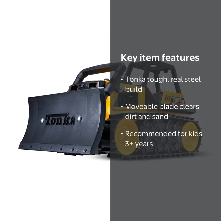 Tonka Steel Classics Bulldozer, Built Tonka Tough with Real Steel
