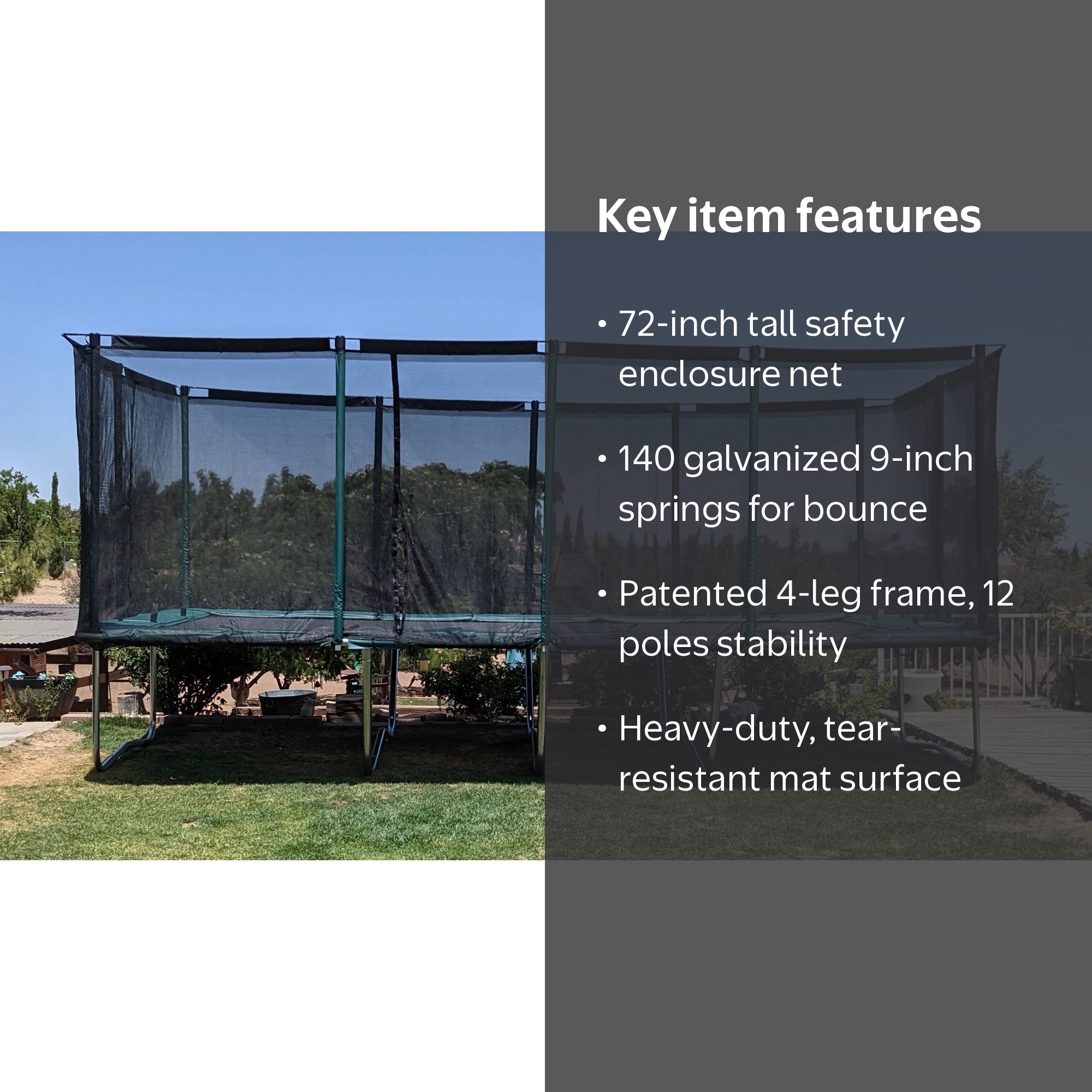 Galactic Xtreme 10x20 FT Trampoline, 750Lbs Capacity, with Net
