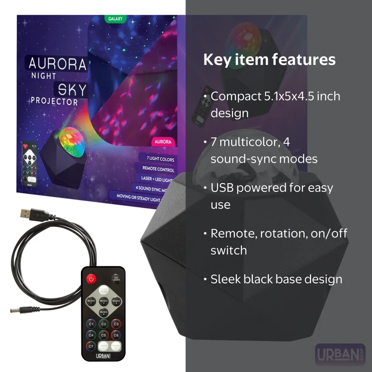 Urban Shop Aura Projector with Laser, Black - Walmart.com
