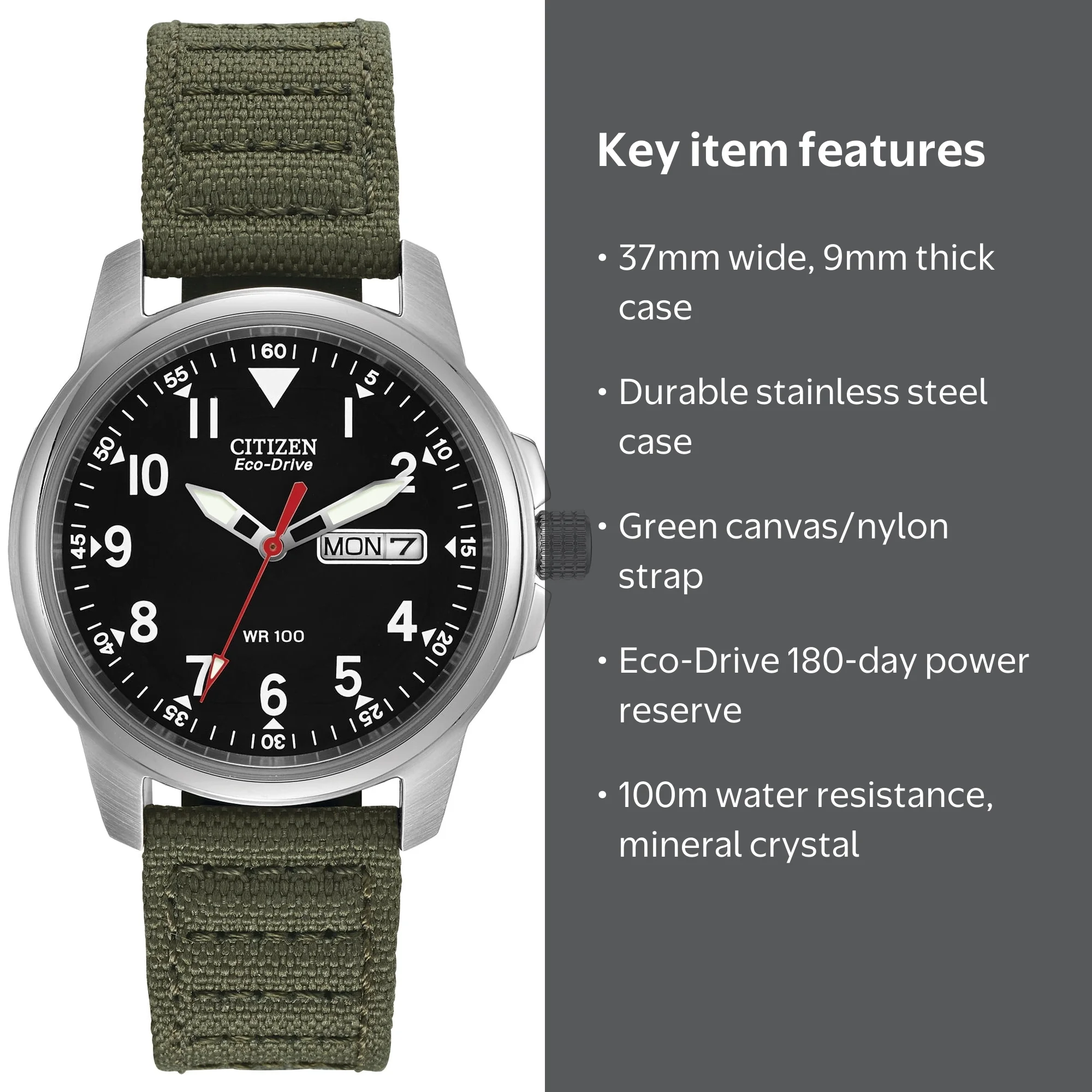 Citizen Eco-Drive 180 Men's Watch BM8180-03E, Stainless Steel Case