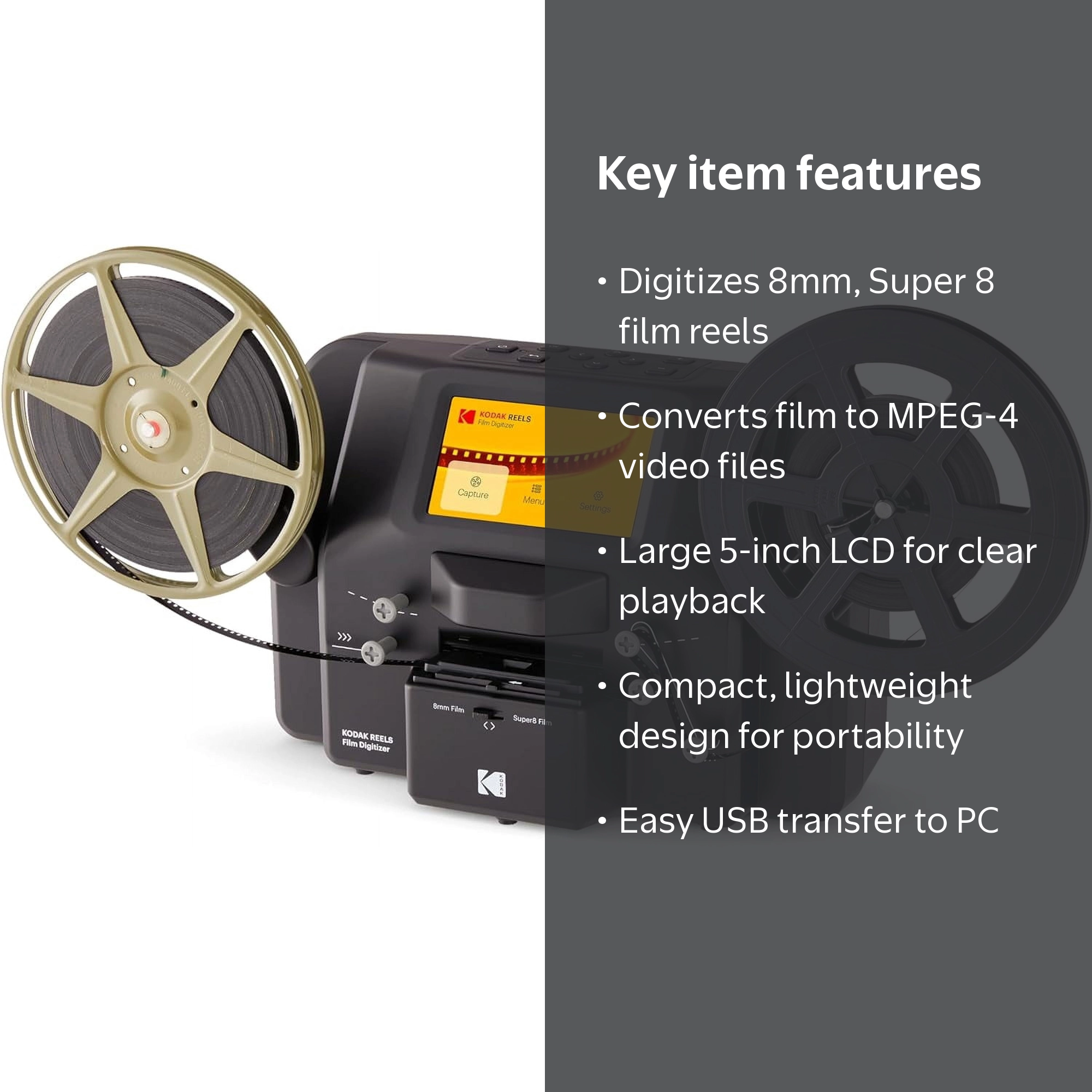 Kodak, Film Scanner and Converter, 8mm and Super 8, 5