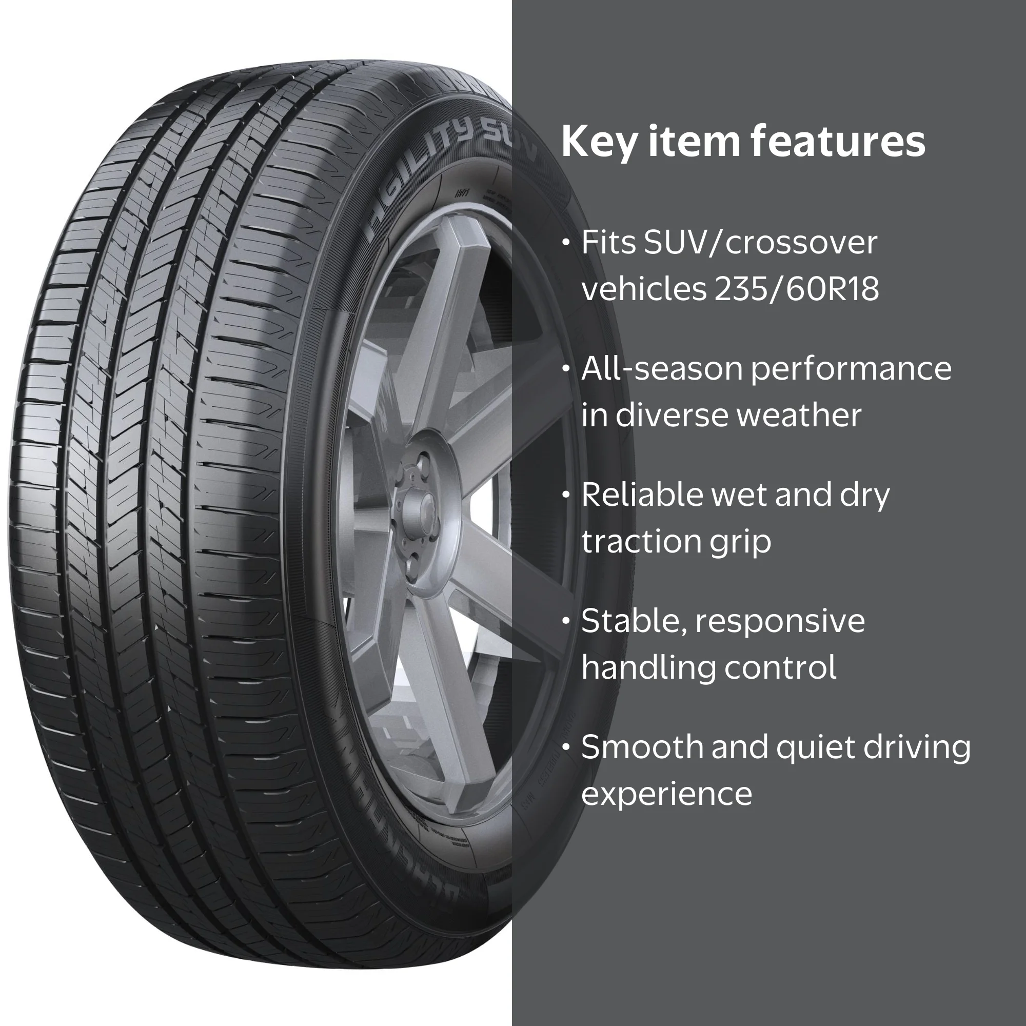 BlackHawk Agility All-Season SUV Tire, 235/60R18 107V XL, Reliable
