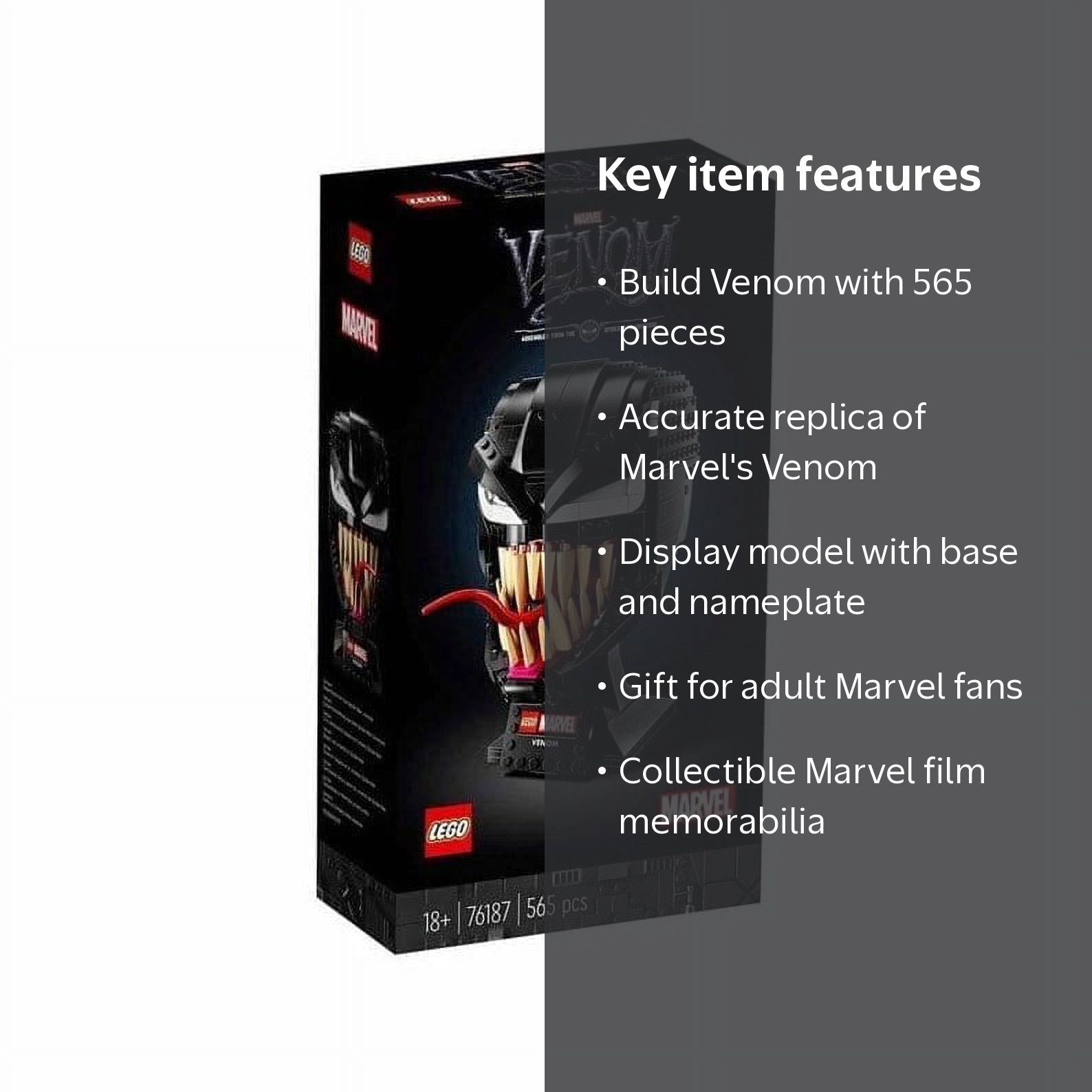 LEGO Marvel Super Heroes Venom 76187 - Build and Display Model Set