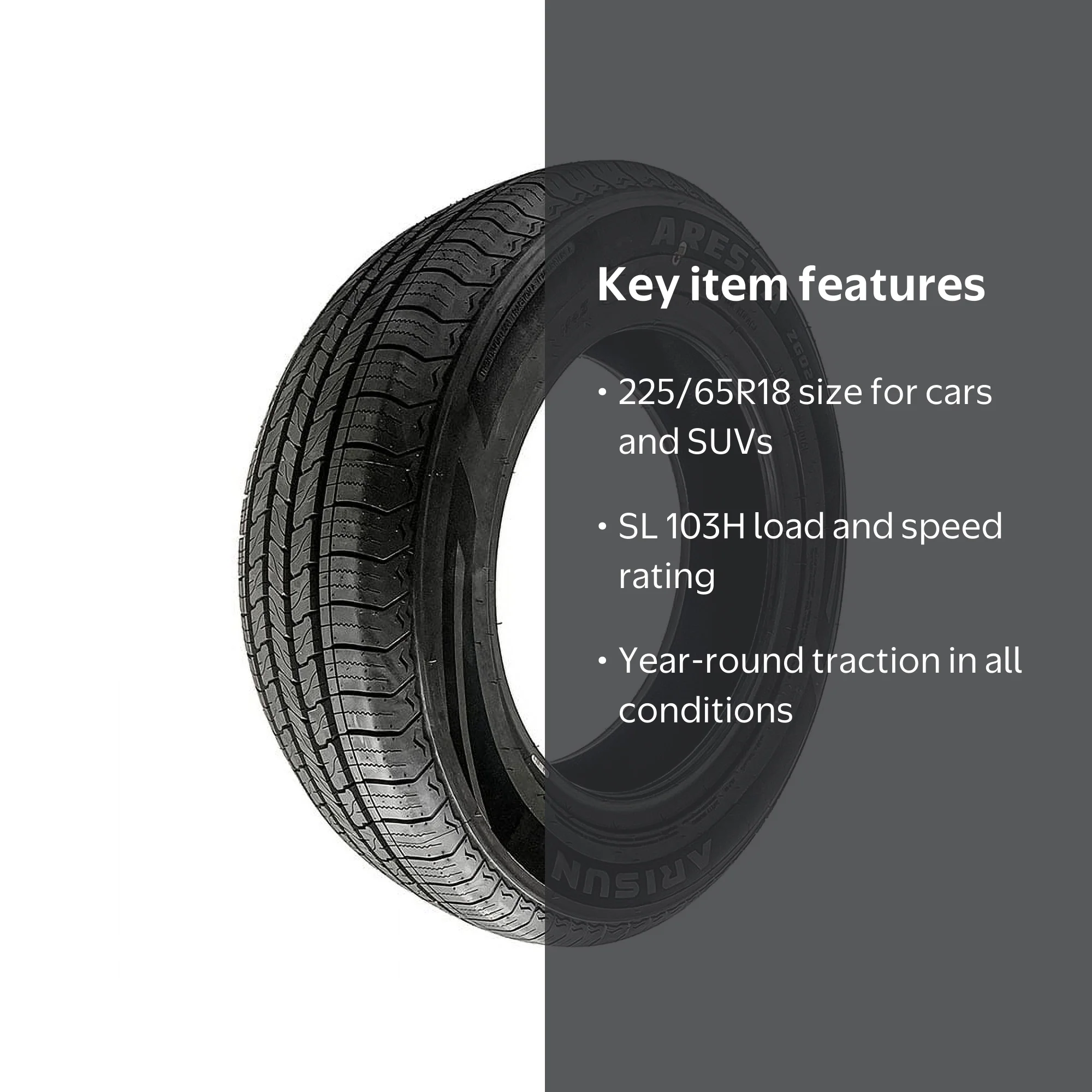 Arisun Aresta ZG02 All Season 225/65R18 103H Passenger Tire for