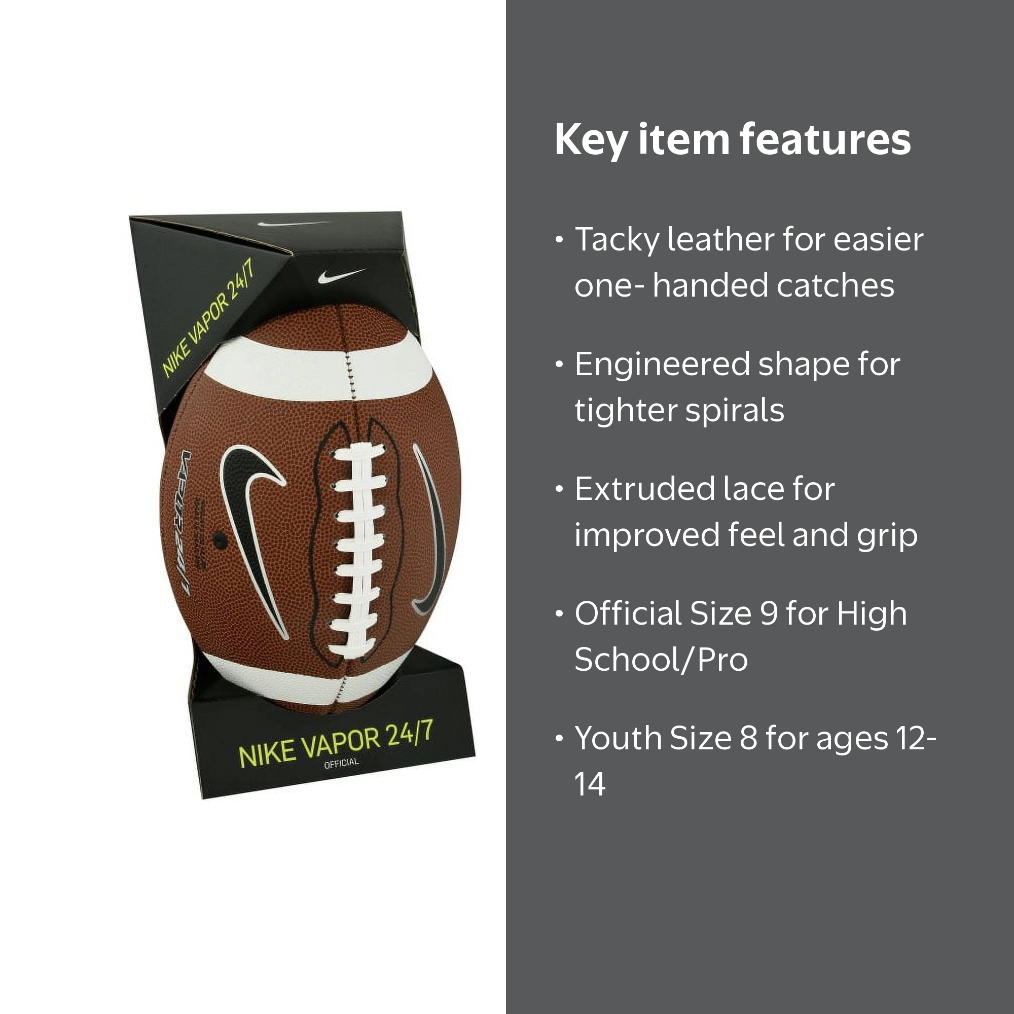 Nike Vapor 24/7 2.0 Official High School Size & Junior Football