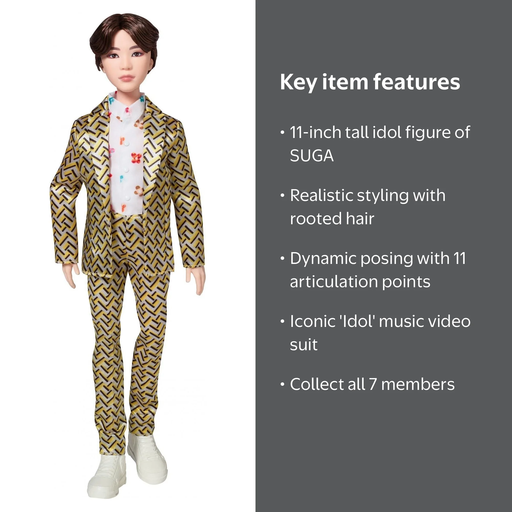 BTS x Mattel, SUGA Idol Doll, 11, Signature Style with Rooted Hair