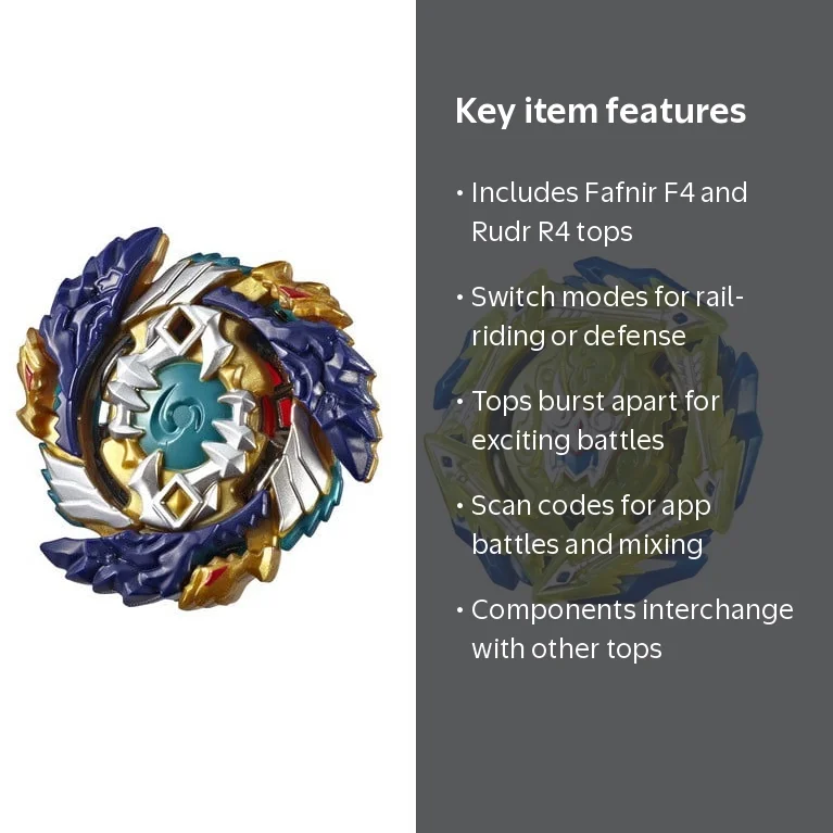 Hasbro Beyblade Burst Turbo Slingshock Pack Fafnir F4 and Rudr R4