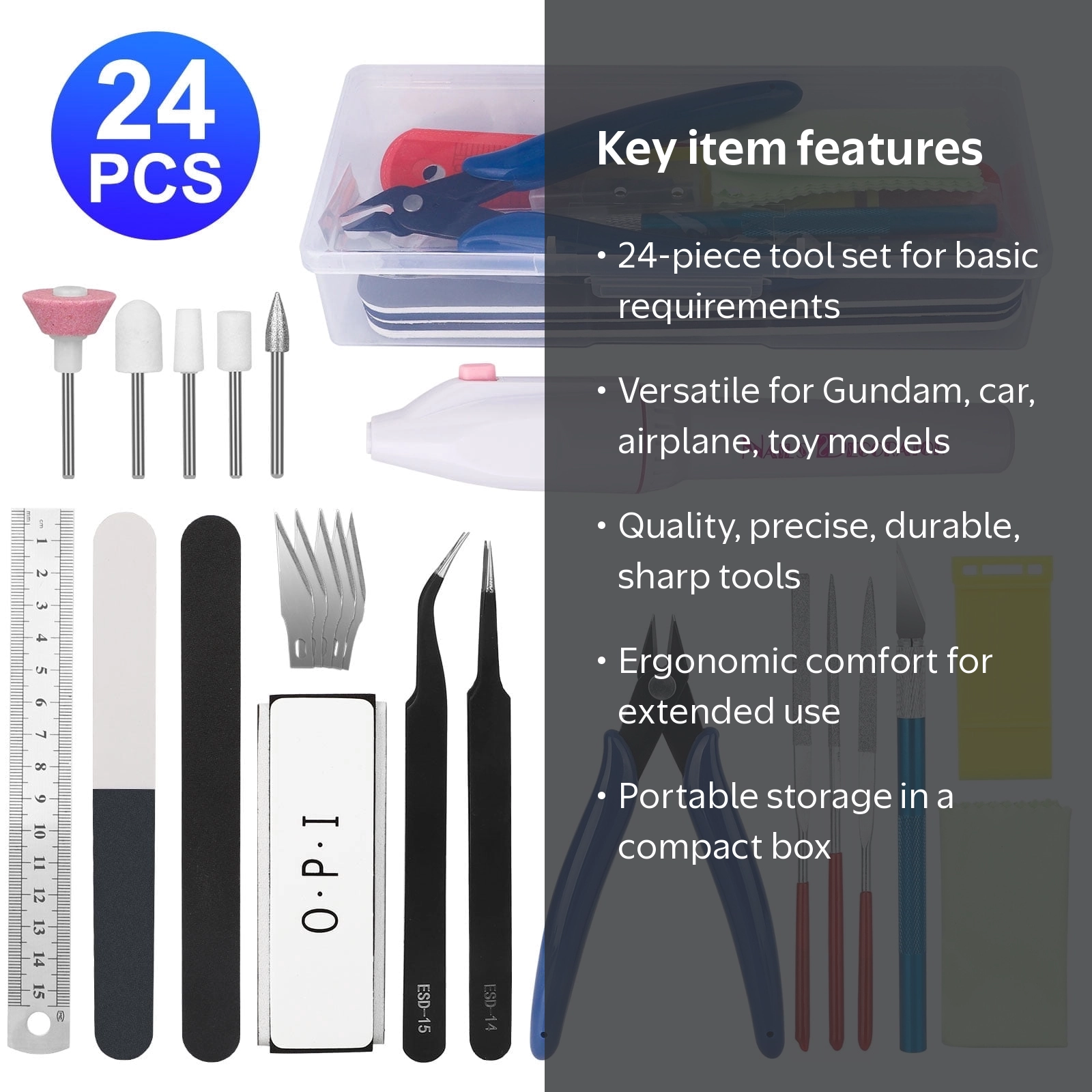 TSV, Model Tool Kit, 24Pcs, Plastic Model Building Tools - Walmart.com