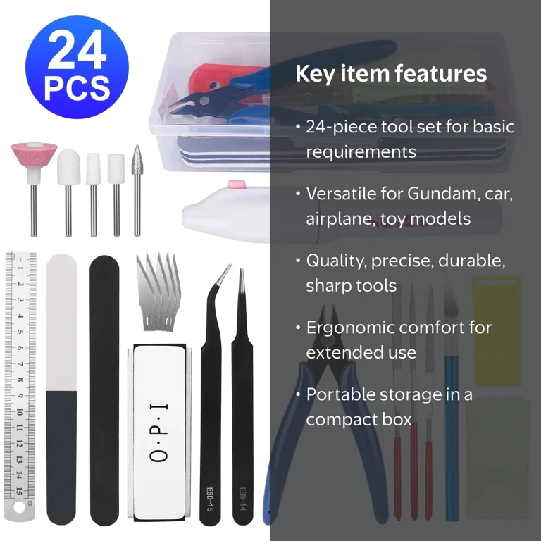 TSV, Model Tool Kit, 24Pcs, Plastic Model Building Tools - Walmart.com