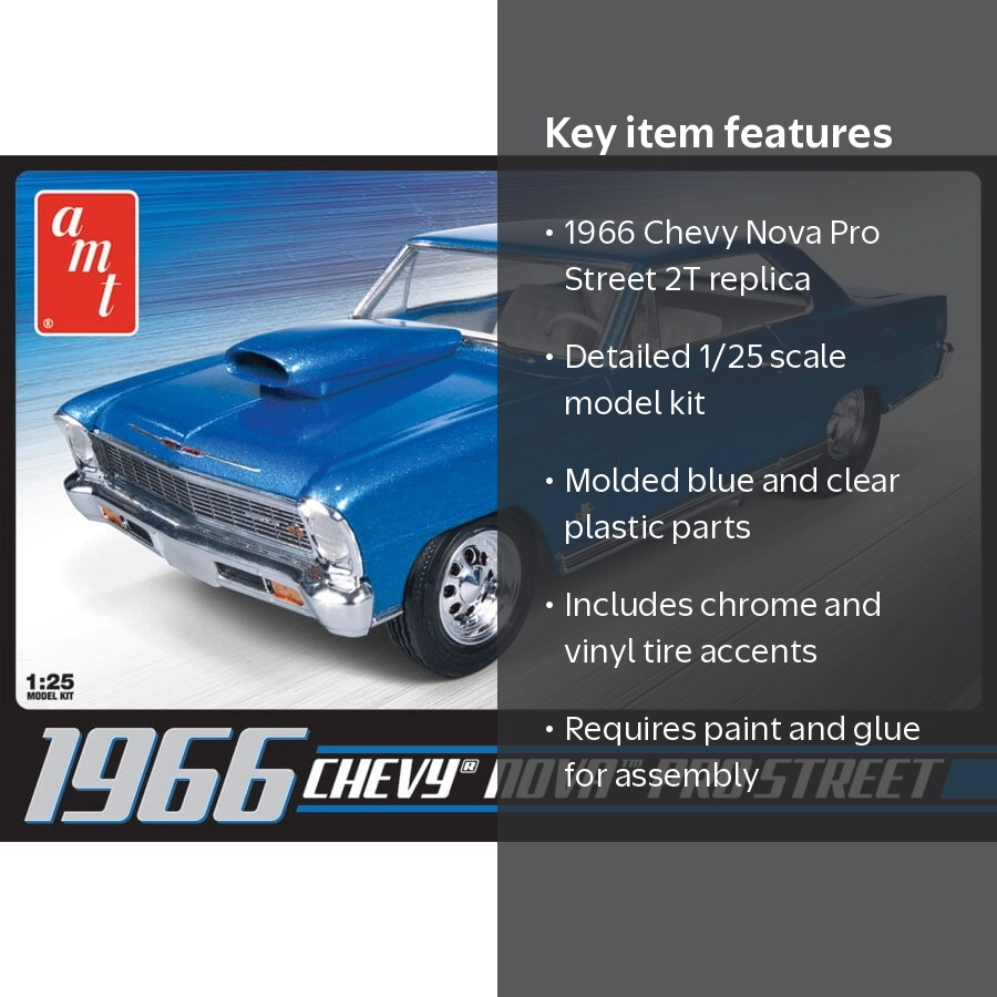 Round 2, Model Kit, 1/25 Scale AMT 1966 Chevy Nova Pro Street