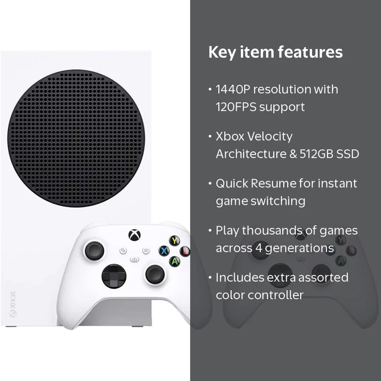 Xbox One Series S, 512GB Bundle with Extra Assorted Color