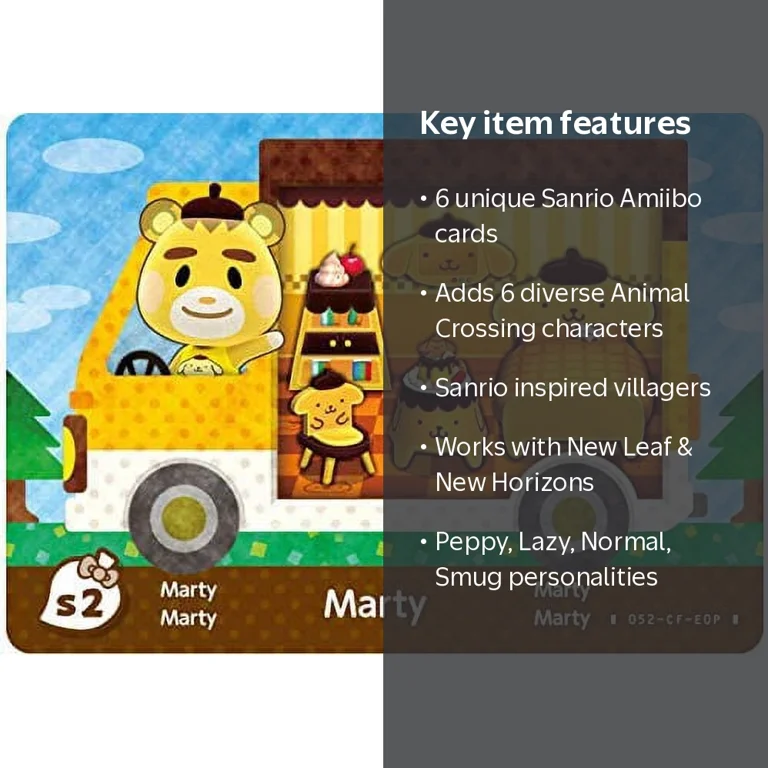 Nintendo Animal Crossing: New Leaf - Sanrio Amiibo Card, 6ct