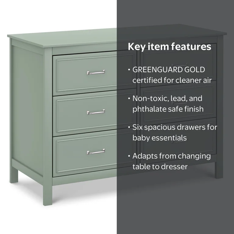 DaVinci, Charlie 6-Drawer Double Dresser, RRK150, Nursery Storage