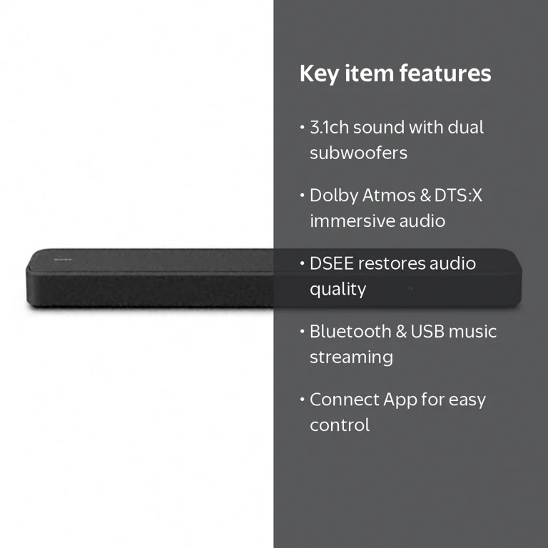 Sony, Soundbar, HT-S2000, 3.1ch Dolby Atmos with Dual Subwoofer