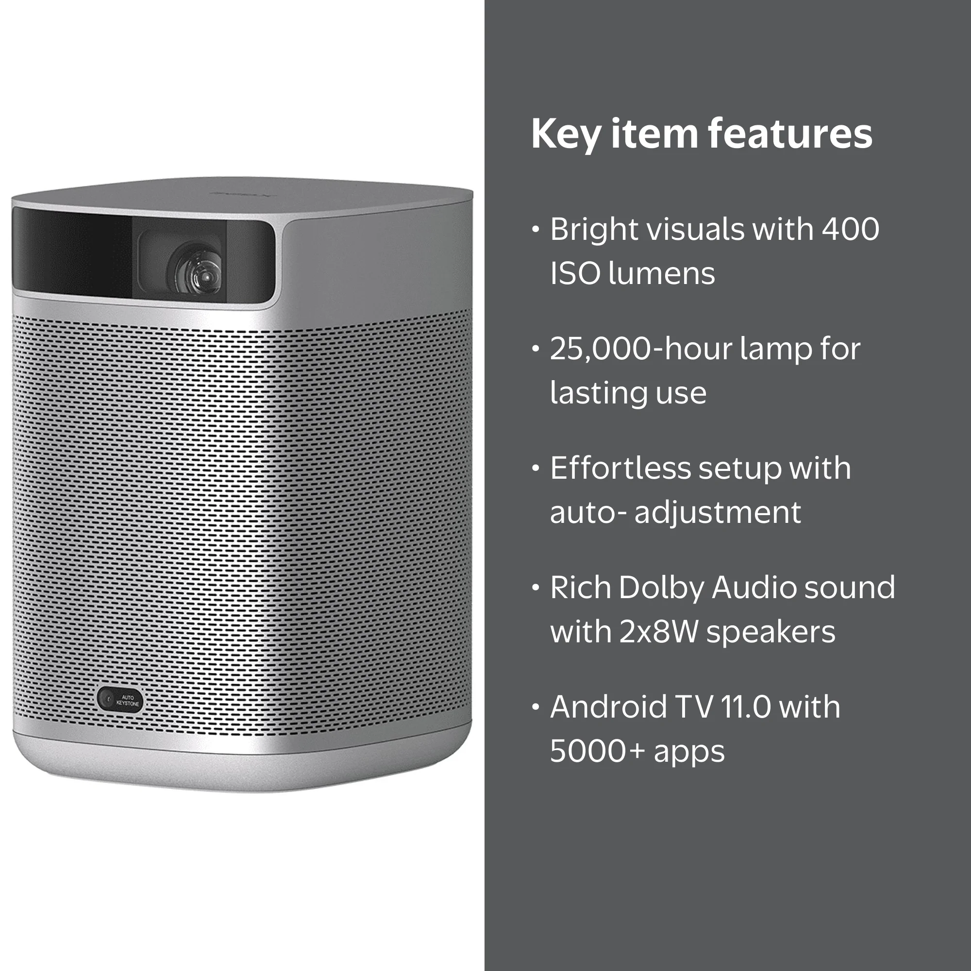 XGIMI MoGo 2 Mini Projector, 400 ISO Lumens, Android TV 11.0, WiFi