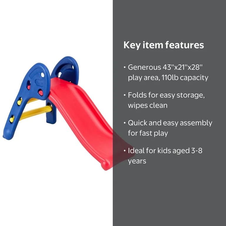 Gymax Toddler's Foldable 2-Step Indoor & Outdoor Plastic Slide