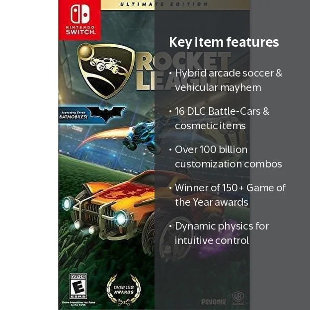 Warner Bros Rocket League Ultimate Edition Video Game, Action