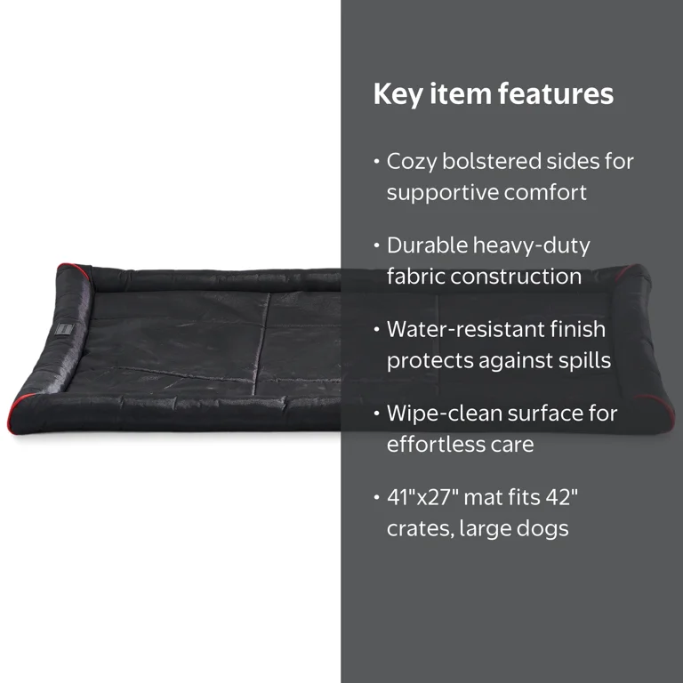 Vibrant Life Large Durable and Water-Resistant Crate Mat, Black