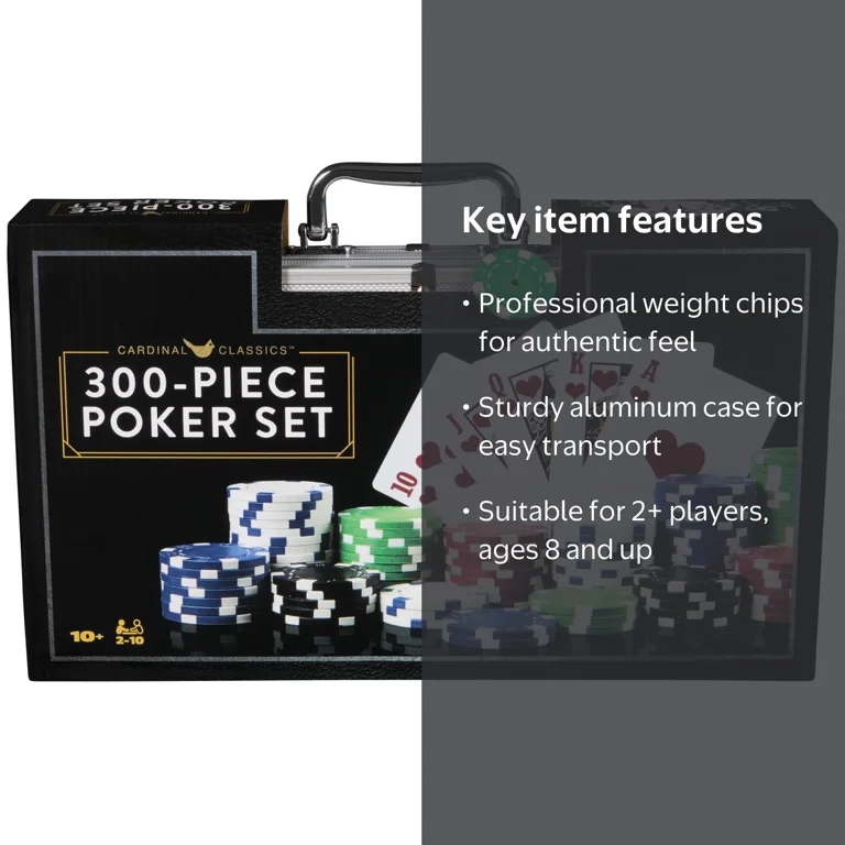 Cardinal, Poker Set, 300-Piece with Aluminum Case, Ages 8+